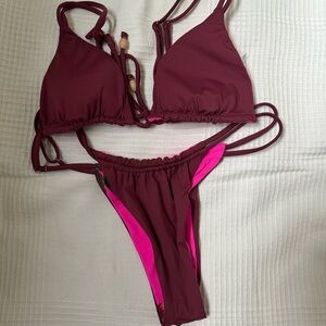 Maaji NWT Red and Pink Bikini Set